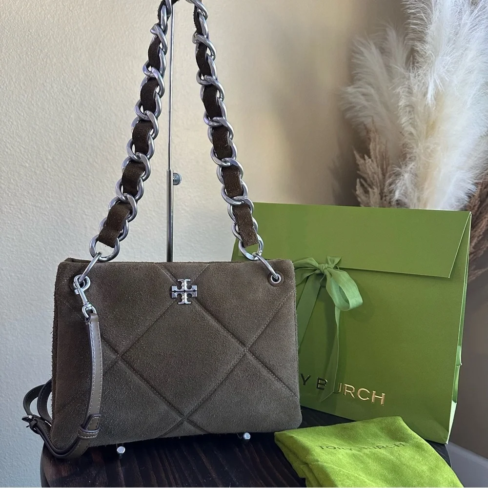 Tory Burch SMALL KIRA DIAMOND QUILT SUEDE SHOULDER BAG - Picture 7 of 16